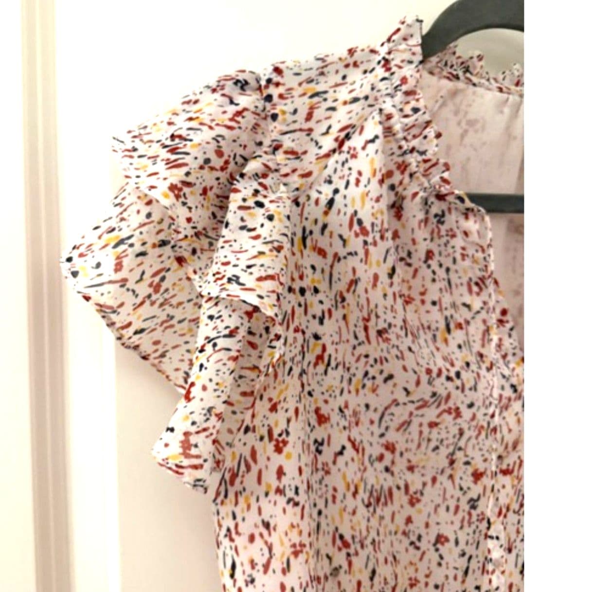 Joie Ruffle Sleeve Blouse Small Silk Style Top Feminine Lightweight Shirt - Thumbnail 6