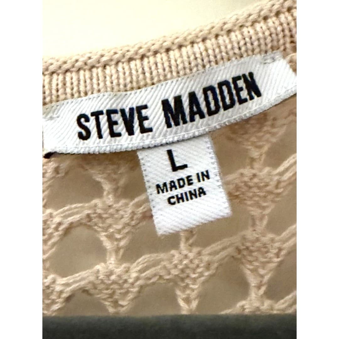 Steve Madden Crochet Knit Top Women’s Large Layering Boho Sweater - Thumbnail 7