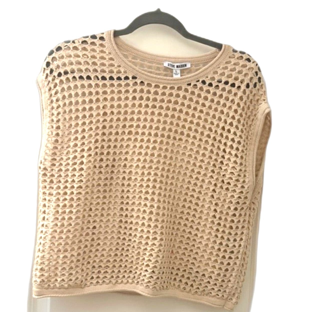 Steve Madden Crochet Knit Top Women’s Large Layering Boho Sweater - Thumbnail 3