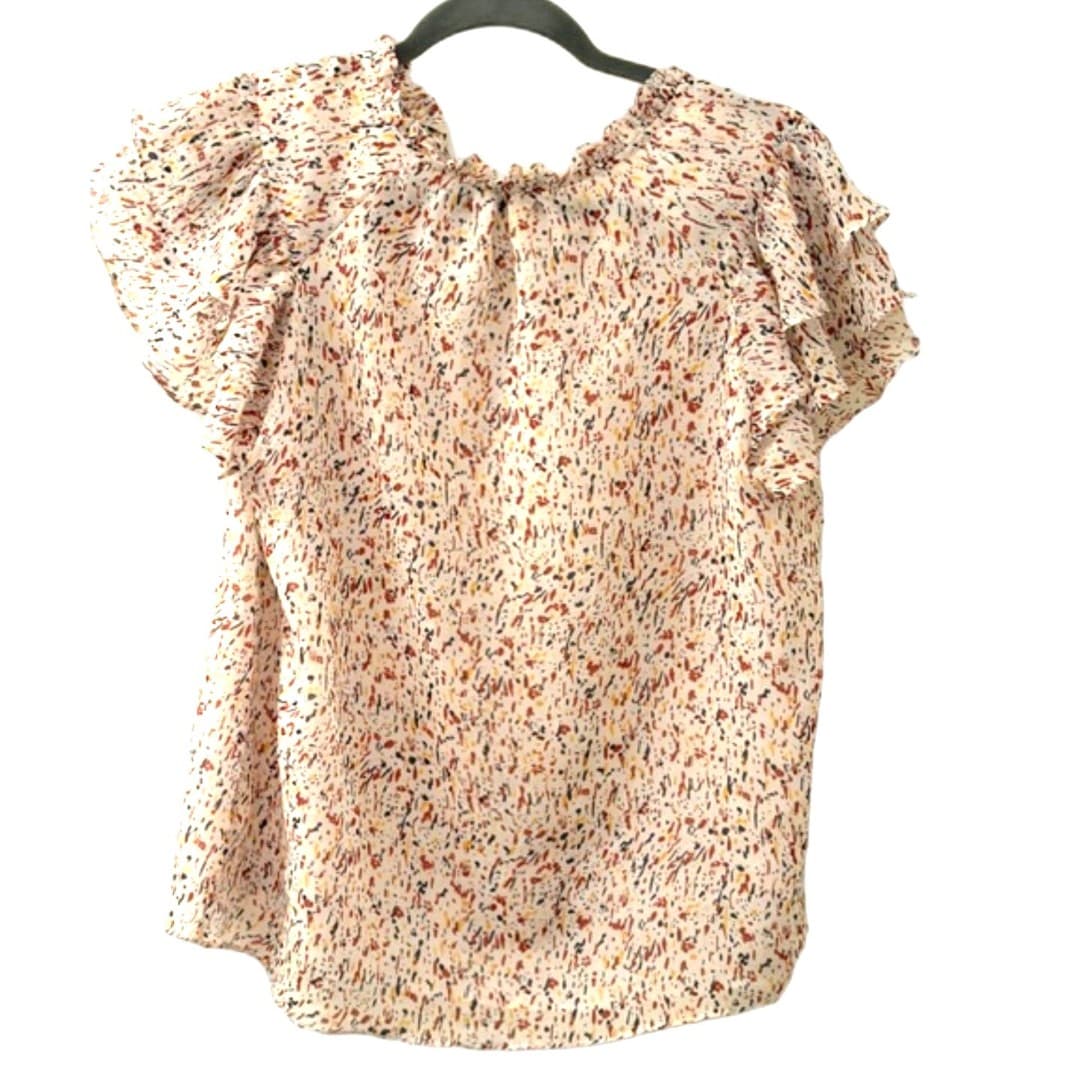 Joie Ruffle Sleeve Blouse Small Silk Style Top Feminine Lightweight Shirt - Thumbnail 3