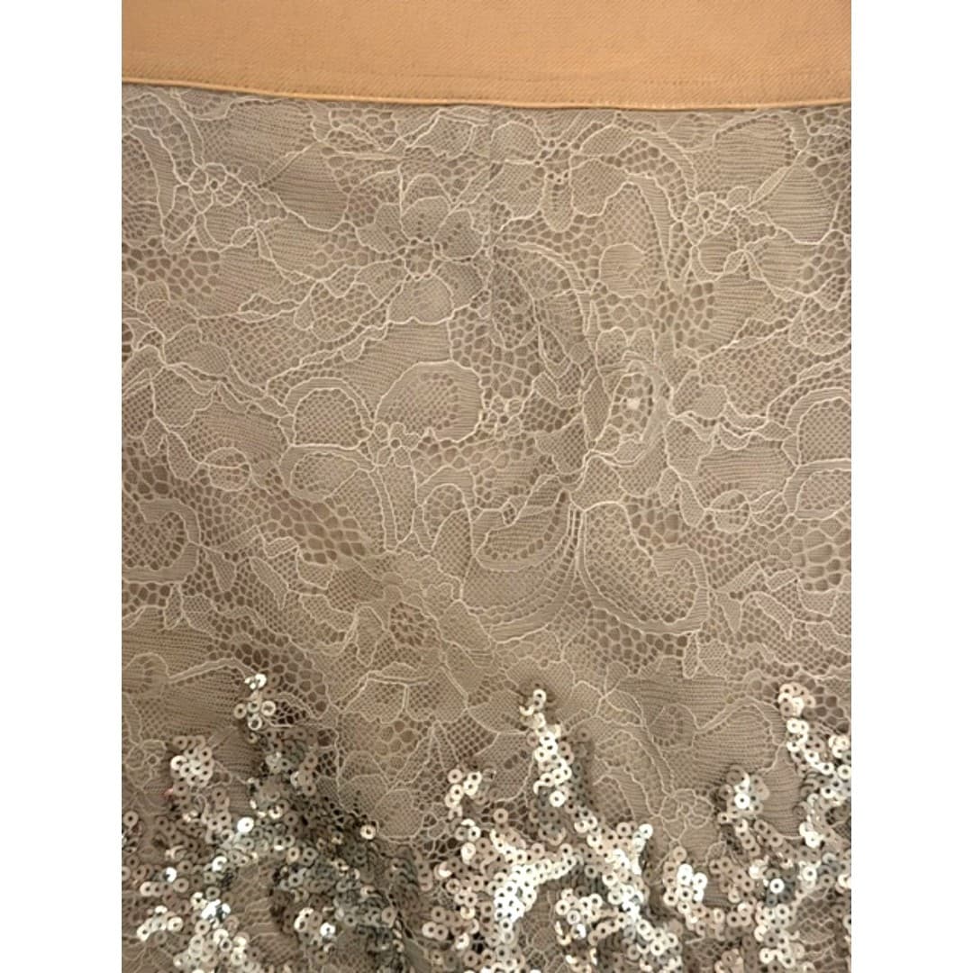 BCBG Max Azria Lace Sequin Skirt Women’s Size (S) Taupe Party Mini Skirt - Thumbnail 8