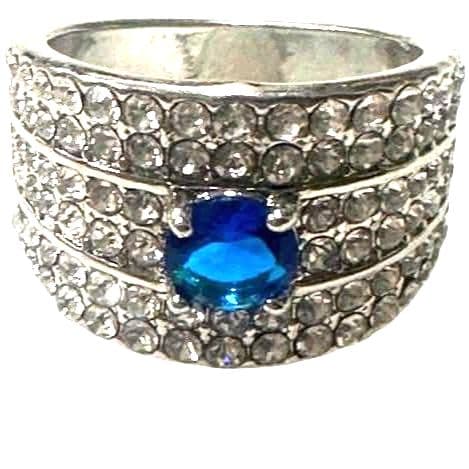 Blue Rhinestone Ring size 8 - Thumbnail 3