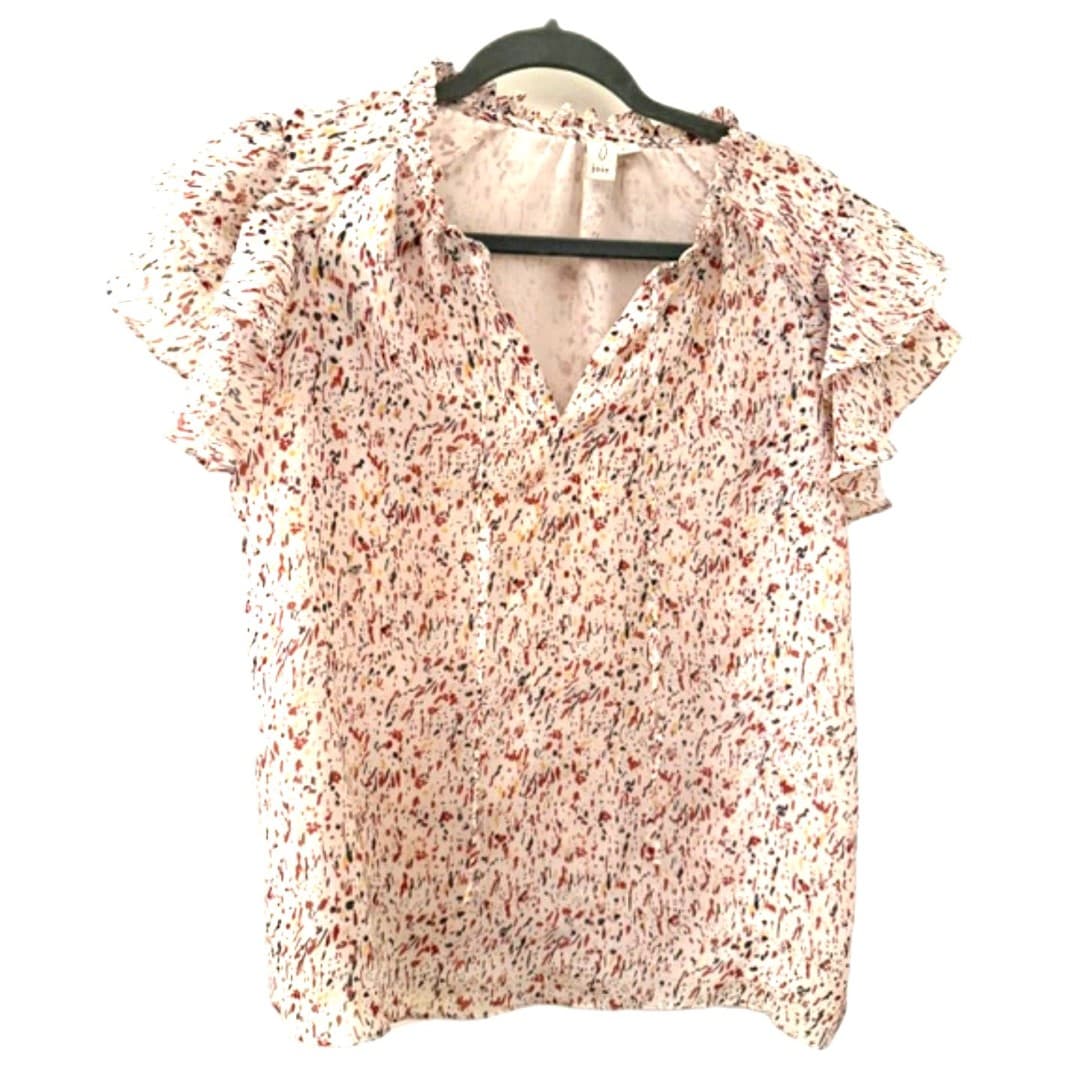 Joie Ruffle Sleeve Blouse Small Silk Style Top Feminine Lightweight Shirt - Image 1