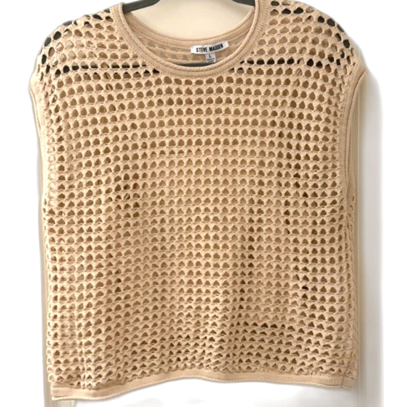 Steve Madden Crochet Knit Top Women’s Large Layering Boho Sweater - Image 1