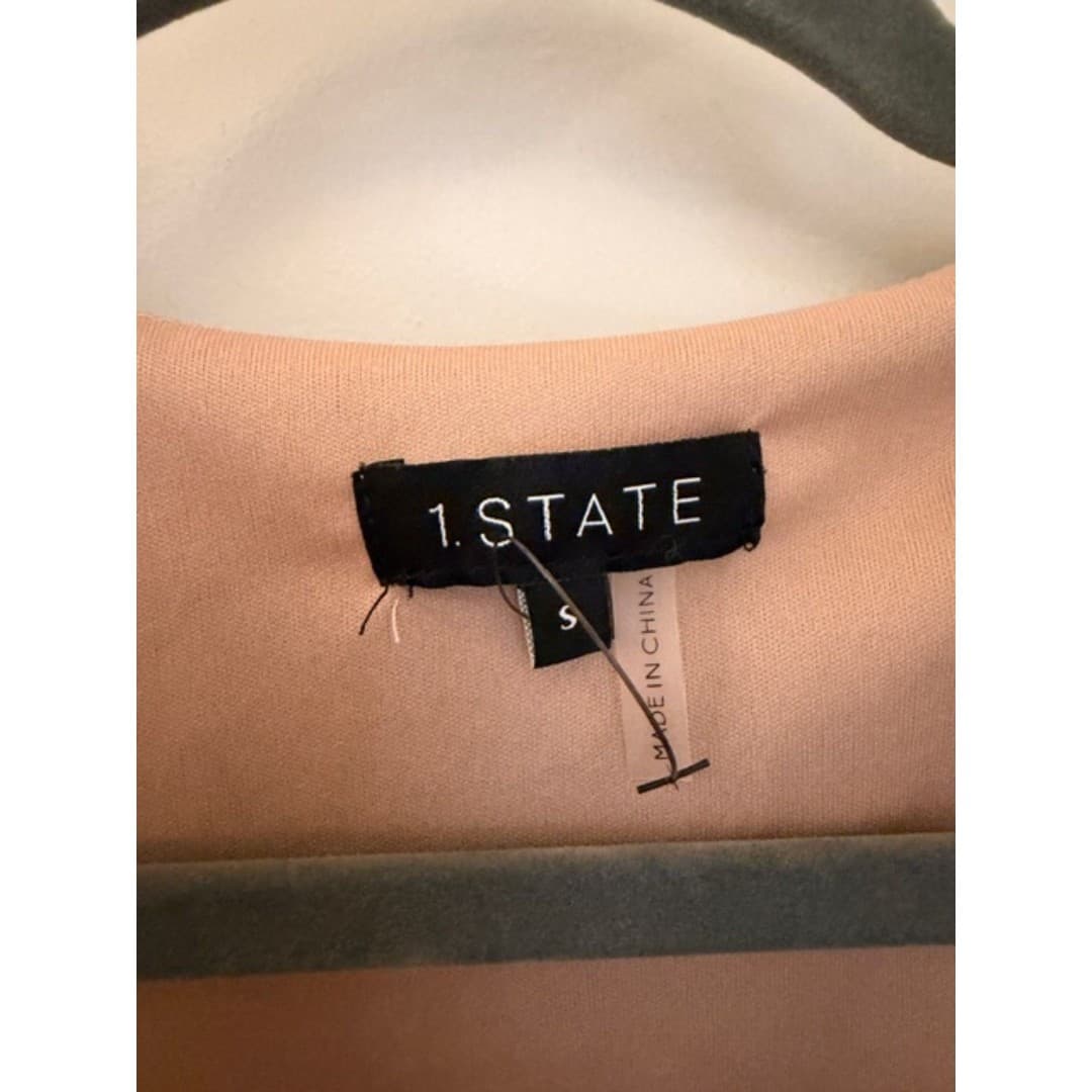 STATE Leopard Print Peplum Blouse Size Small Sheer Long Sleeve V Neck - Thumbnail 9