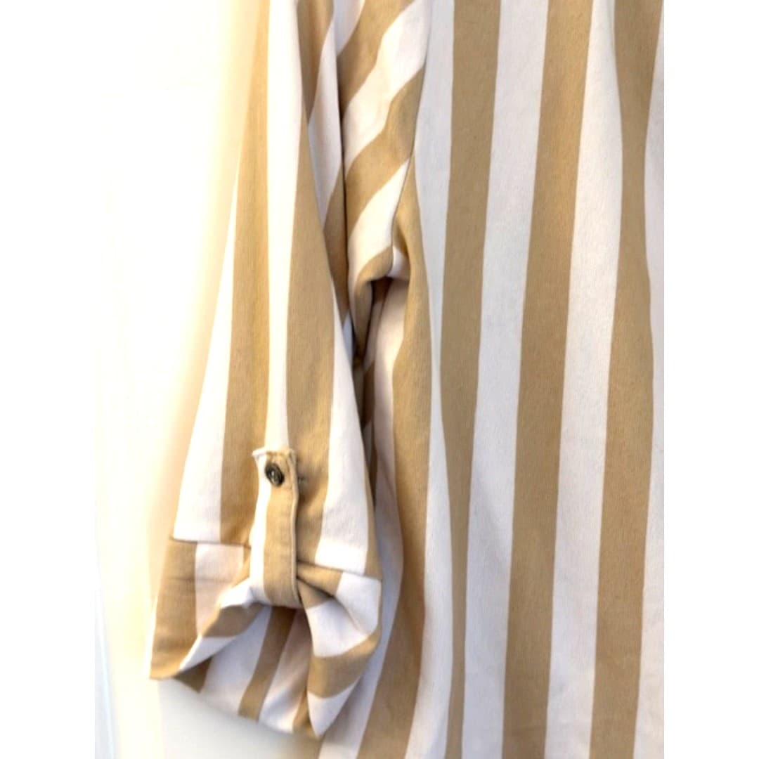 Adrienne Vittadini Striped Blouse Tie Front Button Top Casual Size L - Thumbnail 6