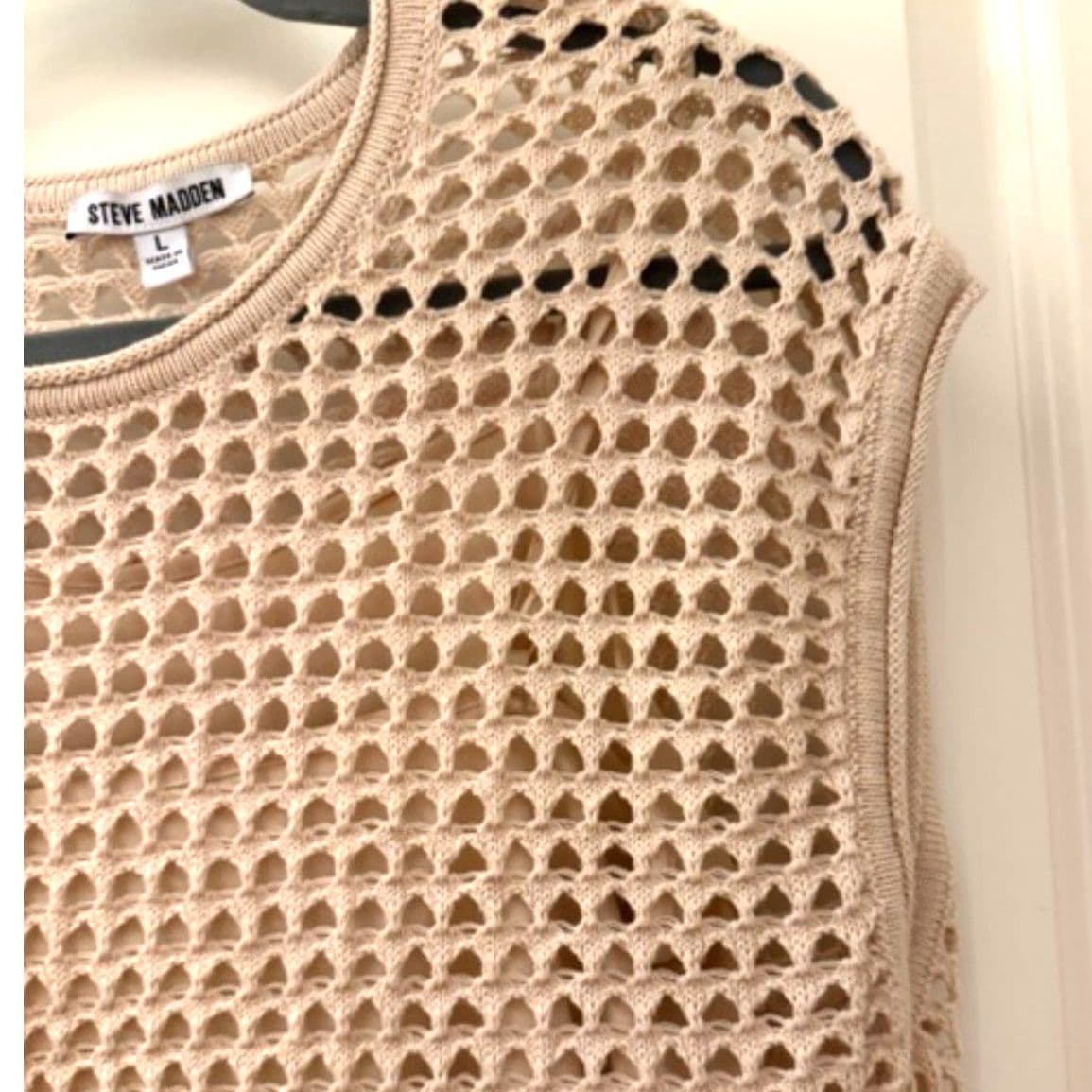 Steve Madden Crochet Knit Top Women’s Large Layering Boho Sweater - Thumbnail 9