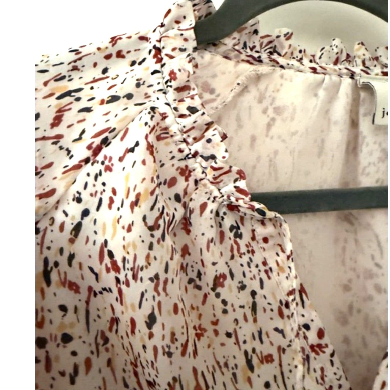 Joie Ruffle Sleeve Blouse Small Silk Style Top Feminine Lightweight Shirt - Thumbnail 7