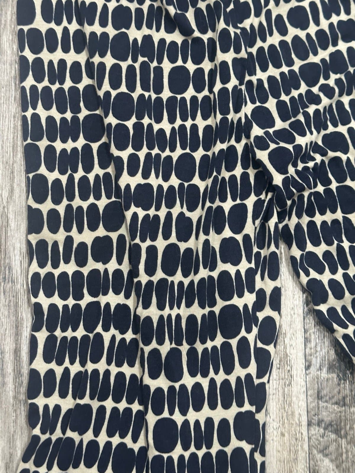 Black and Cream Elastic waistband Patterned Pants - Thumbnail 2