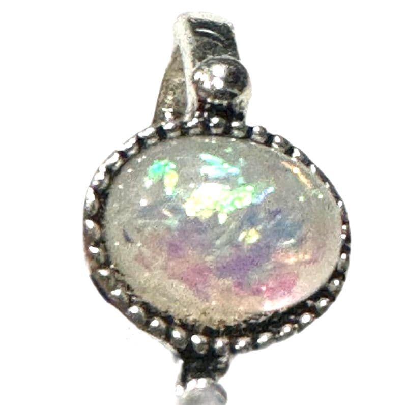 Fashion ring, silver color synthetic Opal stone - Image 1