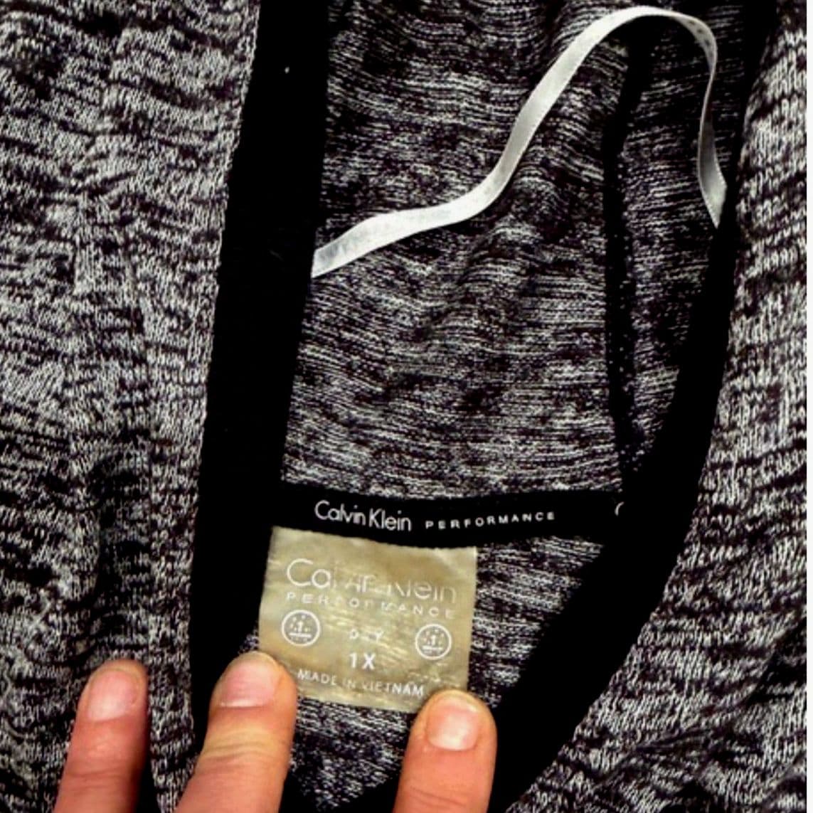 Calvin Klein Performance Hoodie Gray Marled Pullover Kangaroo Pocket Size 1XL - Thumbnail 5