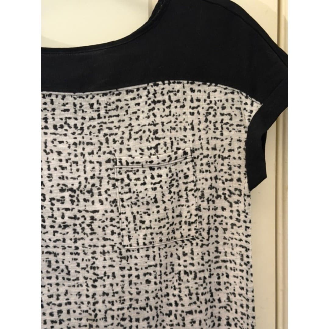 Calvin Klein Jeans Black White Print Top Short Sleeve Pocket T-shirt Size M - Thumbnail 3