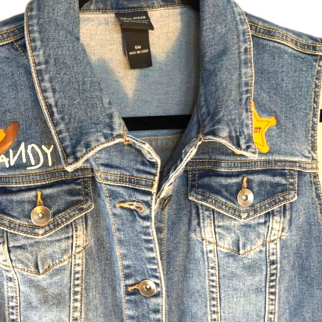 Disney Pixar Toy Story Denim Vest Sheriff Woody Jessie Patches Size S/M - Thumbnail 6
