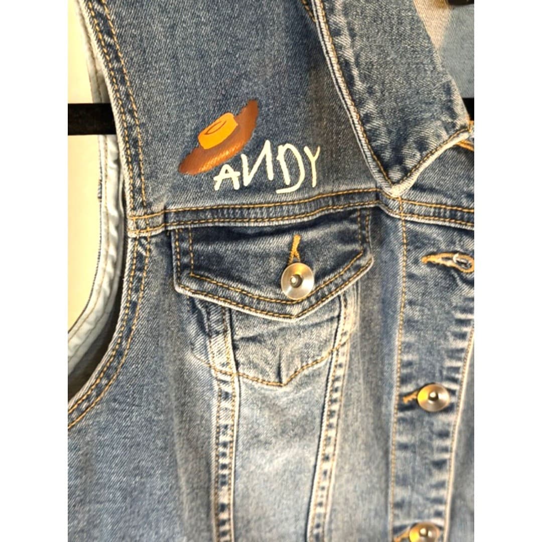 Disney Pixar Toy Story Denim Vest Sheriff Woody Jessie Patches Size S/M - Thumbnail 9