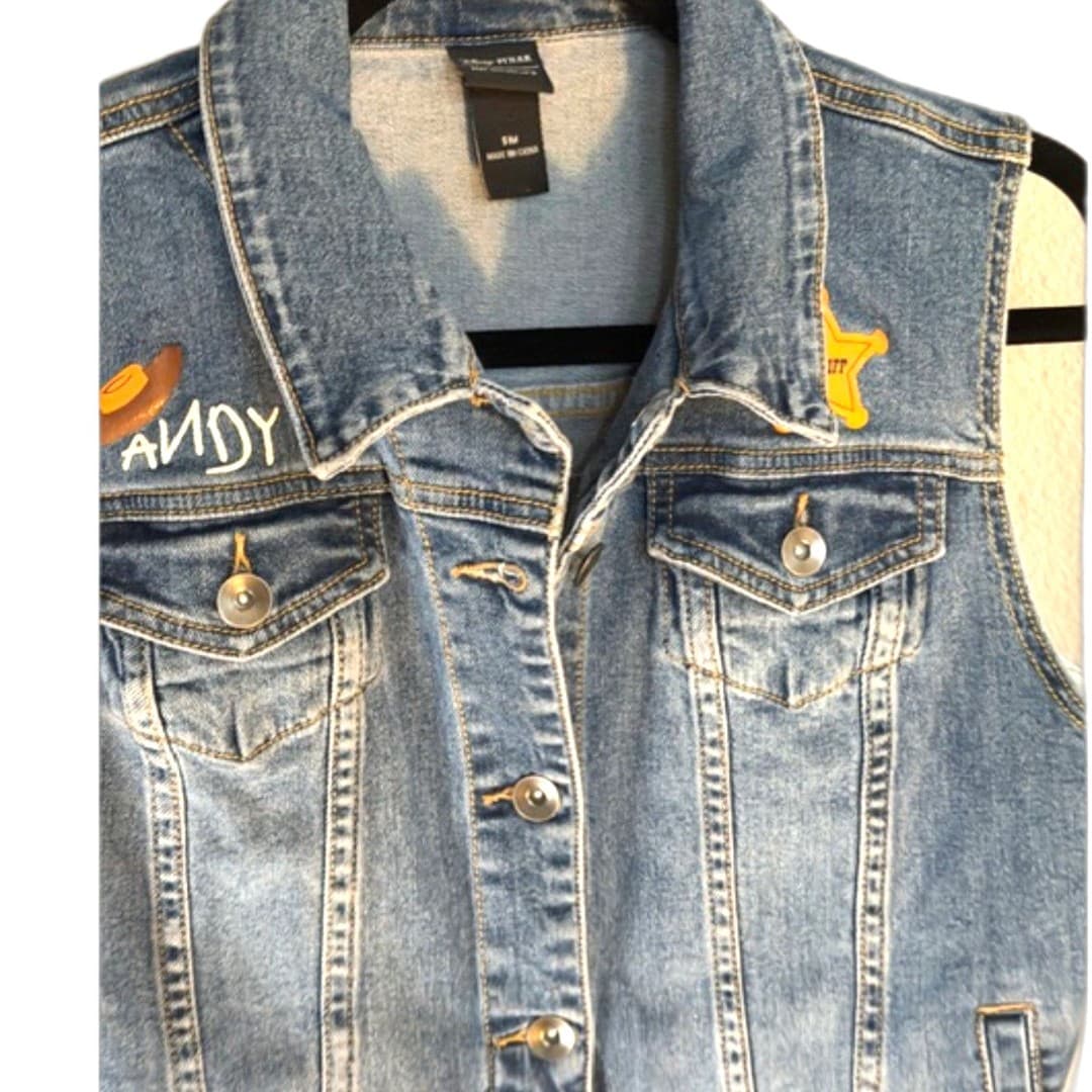 Disney Pixar Toy Story Denim Vest Sheriff Woody Jessie Patches Size S/M - Thumbnail 10