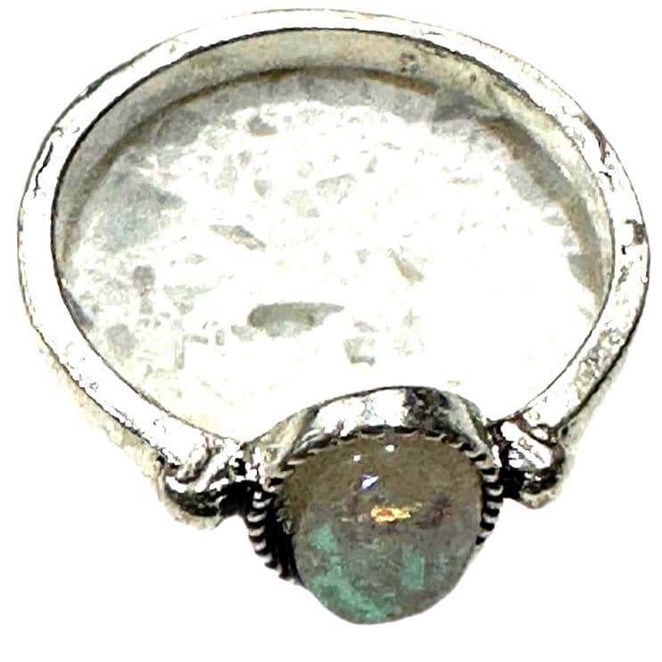 Fashion ring, silver color synthetic Opal stone - Thumbnail 3
