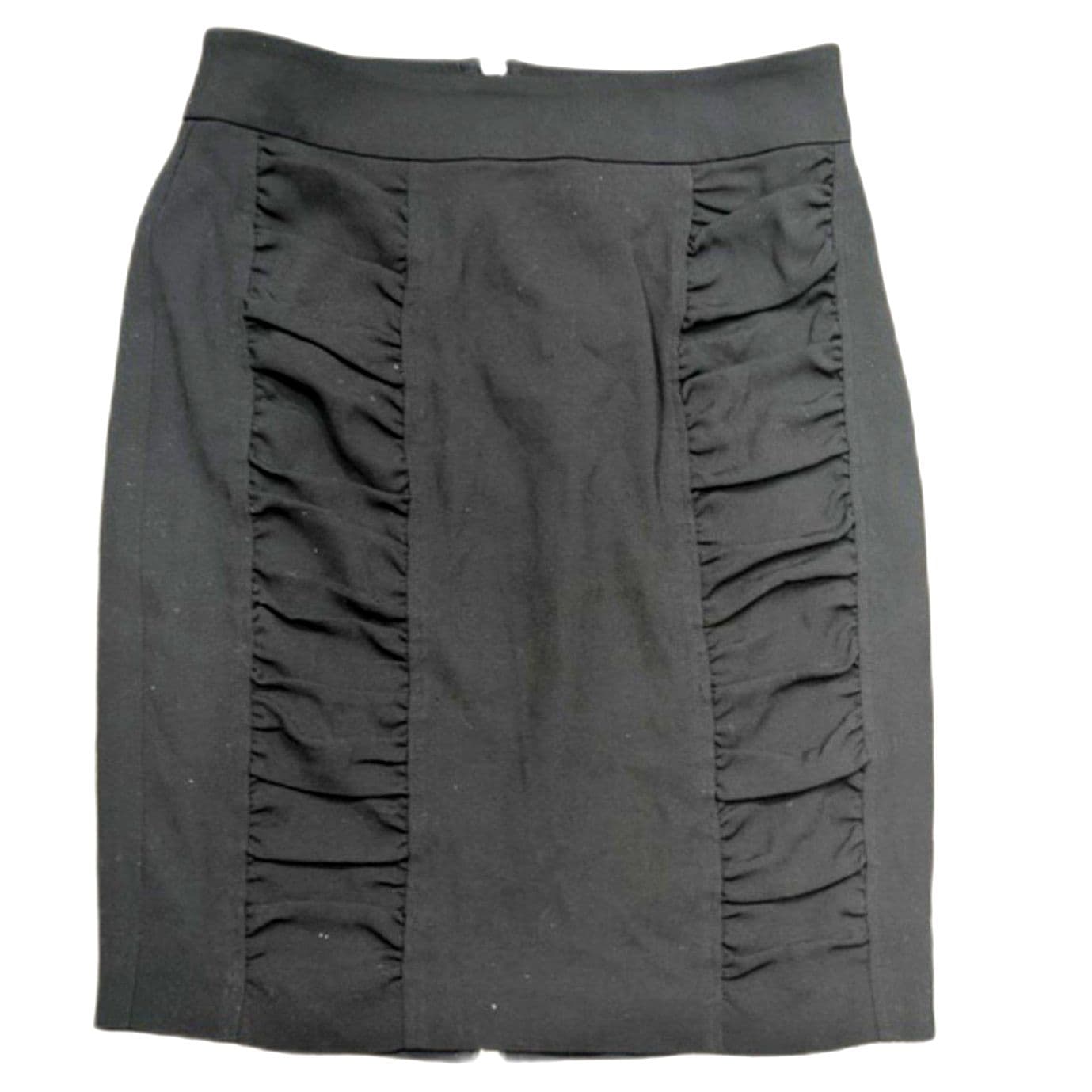 Cache Black Pencil Skirt Ruffle Panel Stretch Career Office Size (2) - Thumbnail 2