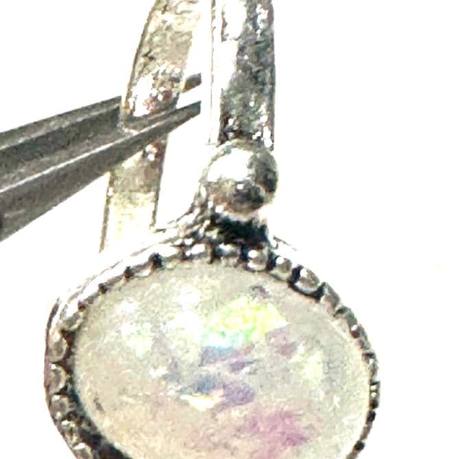 Fashion ring, silver color synthetic Opal stone - Thumbnail 4