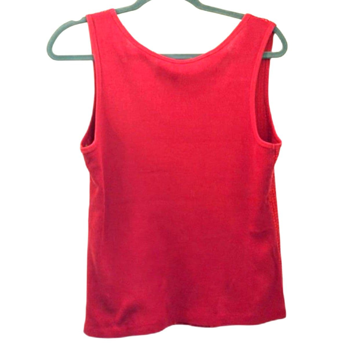 Bisou Bisou Red Sequin Tank Top Sleeveless Party Holiday Size M - Thumbnail 6