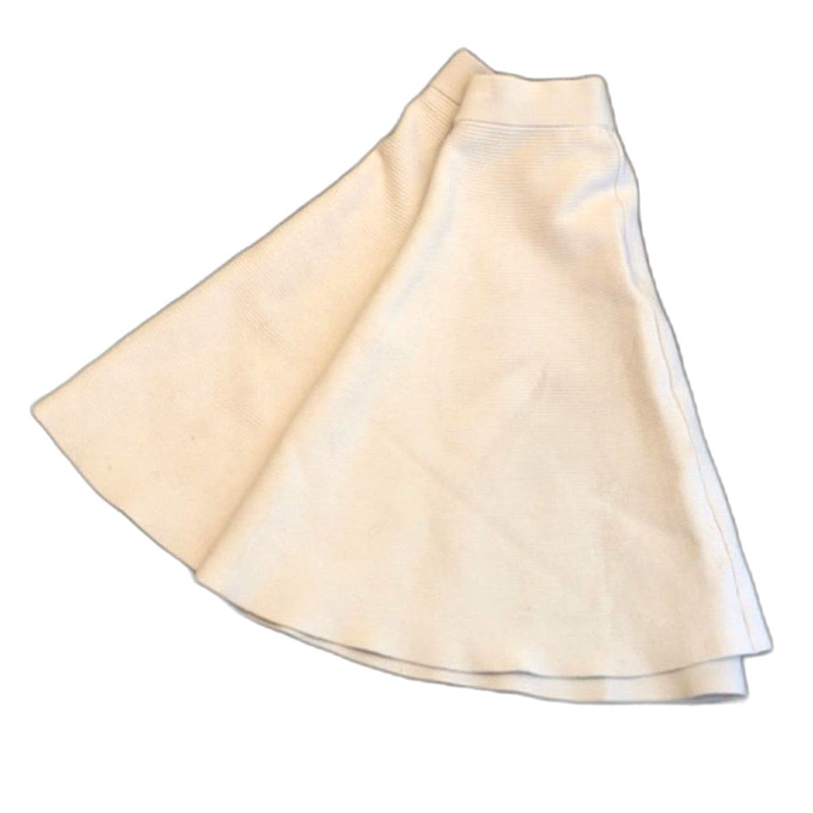 Rebecca Taylor Ribbed Knit Skirt Beige A-Line Flare XS - Thumbnail 7