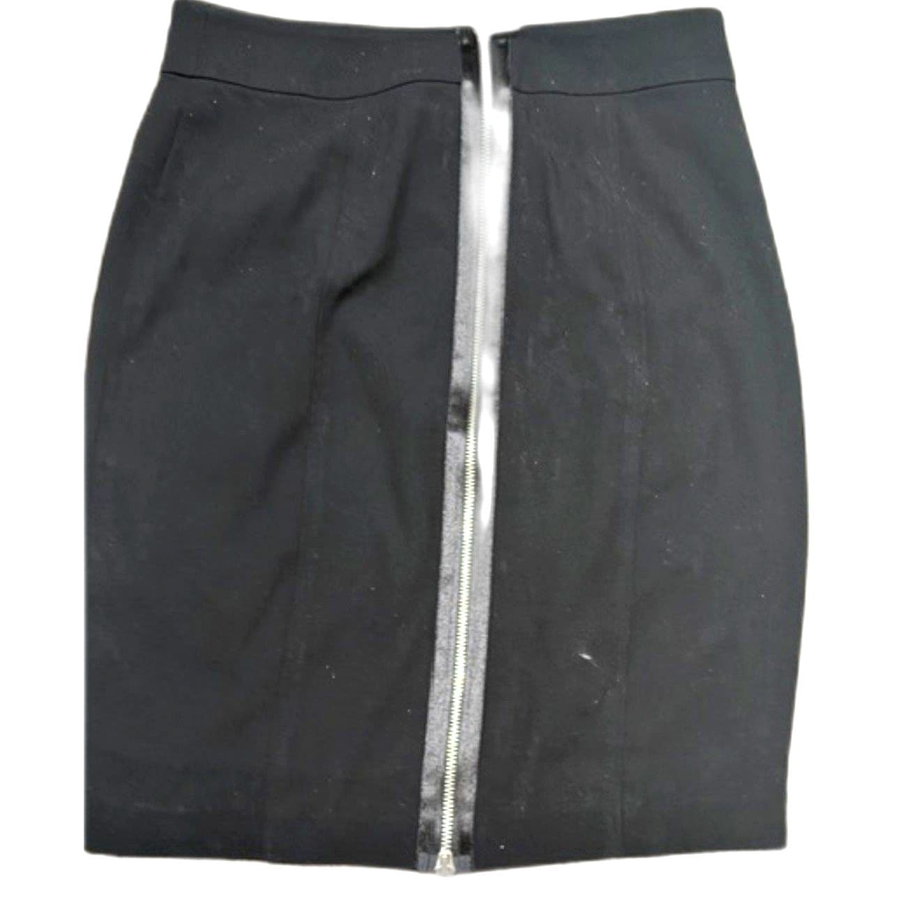 Cache Black Pencil Skirt Ruffle Panel Stretch Career Office Size (2) - Thumbnail 4