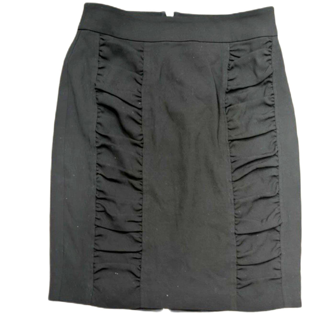 Cache Black Pencil Skirt Ruffle Panel Stretch Career Office Size (2) - Image 1