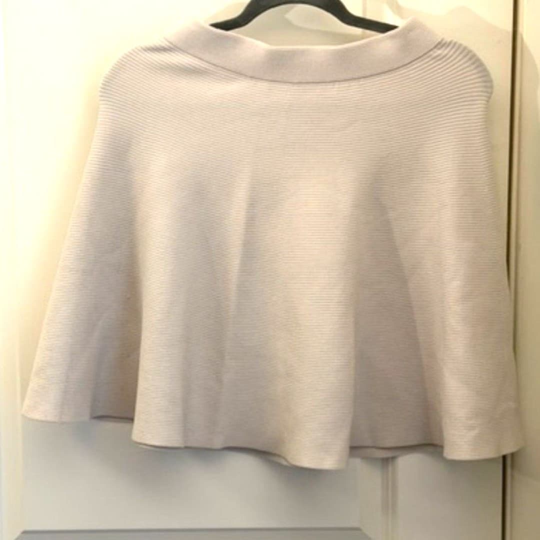 Rebecca Taylor Ribbed Knit Skirt Beige A-Line Flare XS - Thumbnail 3