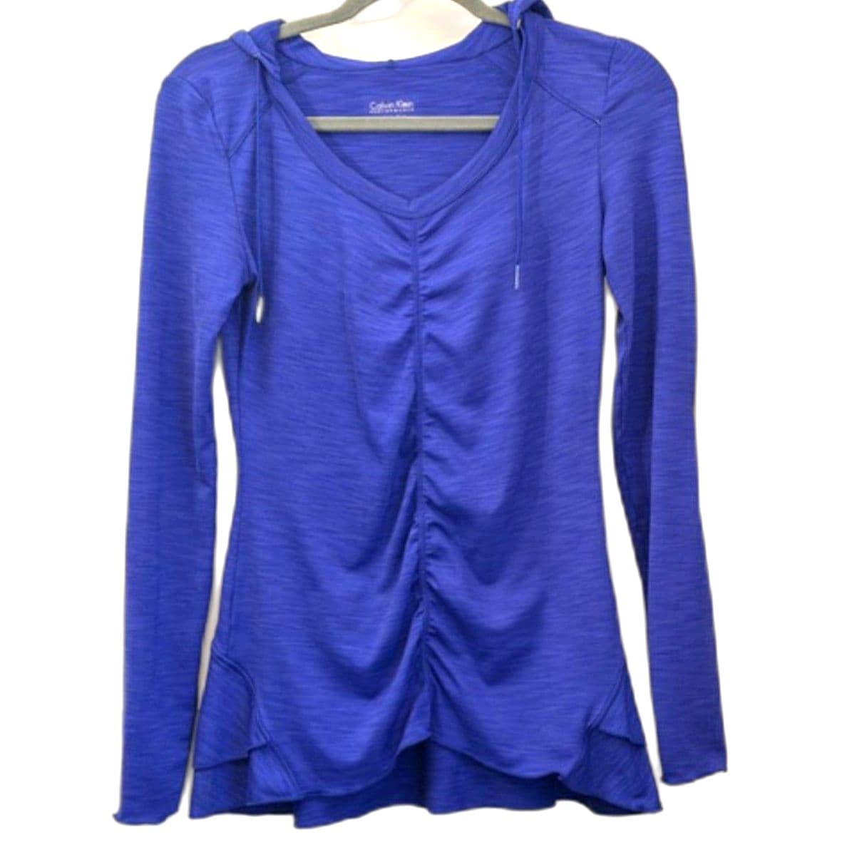 Calvin Klein Performance Blue Hoodie Top Quick Dry Long Sleeve Size XS - Thumbnail 3