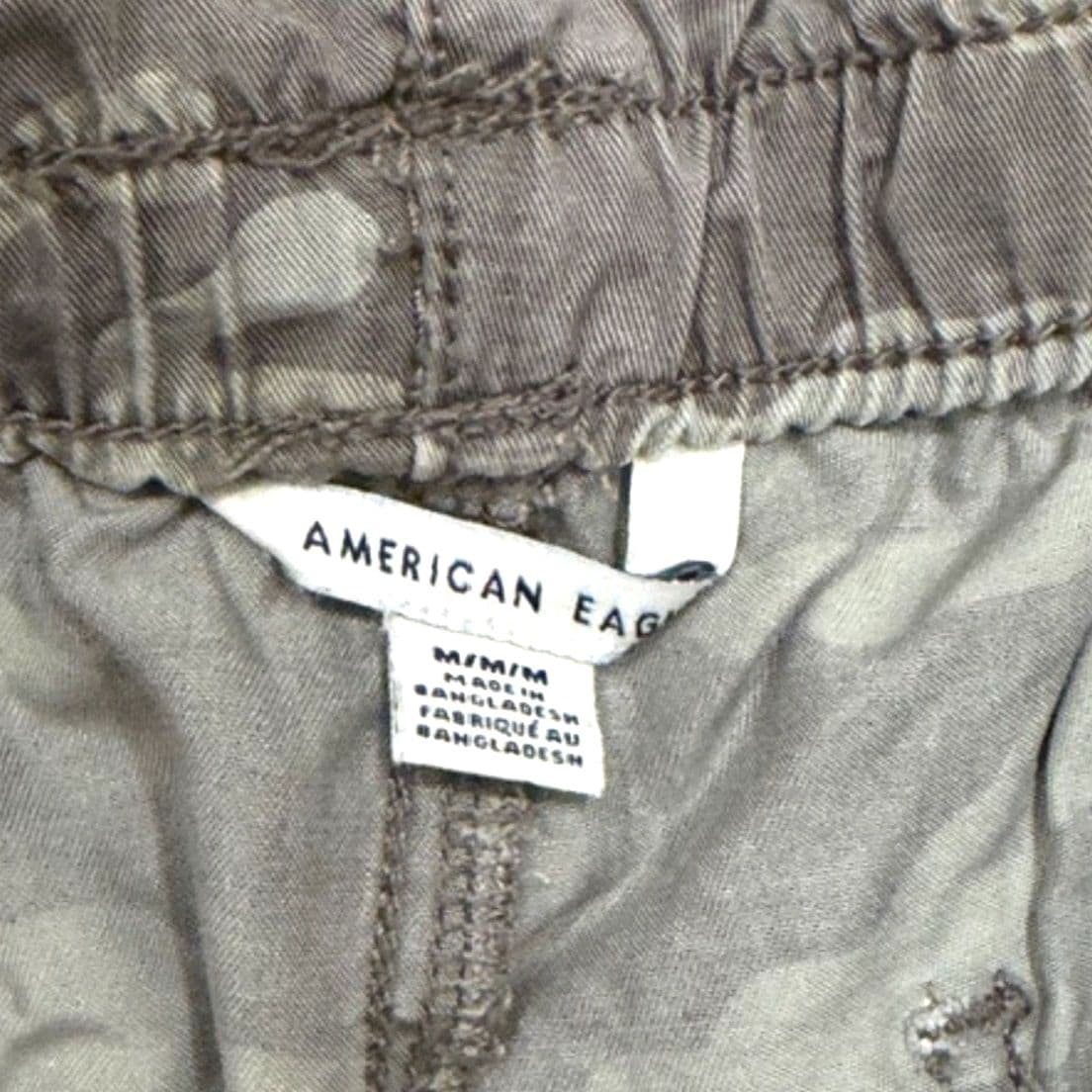 American Eagle Camo Shorts Drawstring Elastic Waist Casual Size M - Thumbnail 8