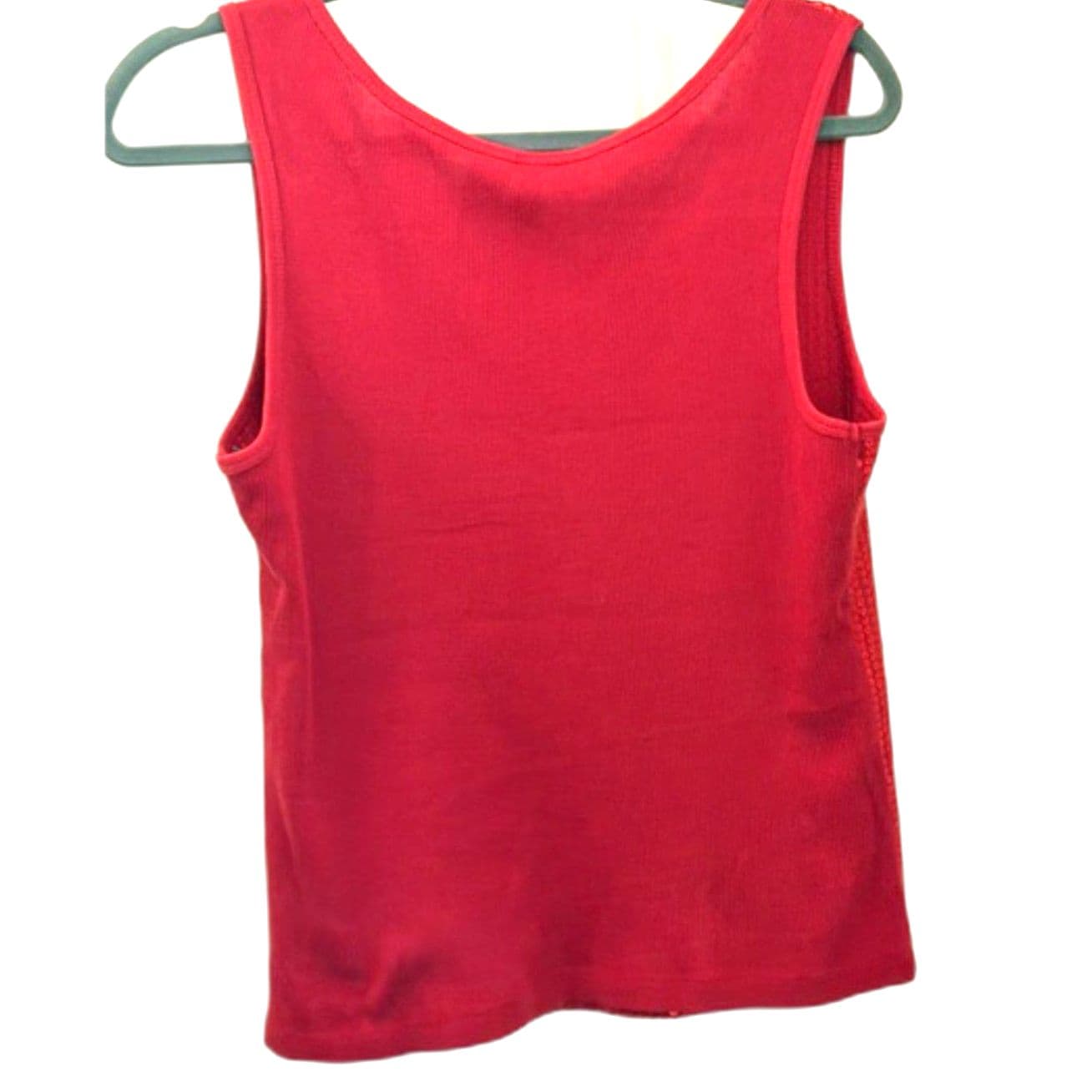 Bisou Bisou Red Sequin Tank Top Sleeveless Party Holiday Size M - Thumbnail 5