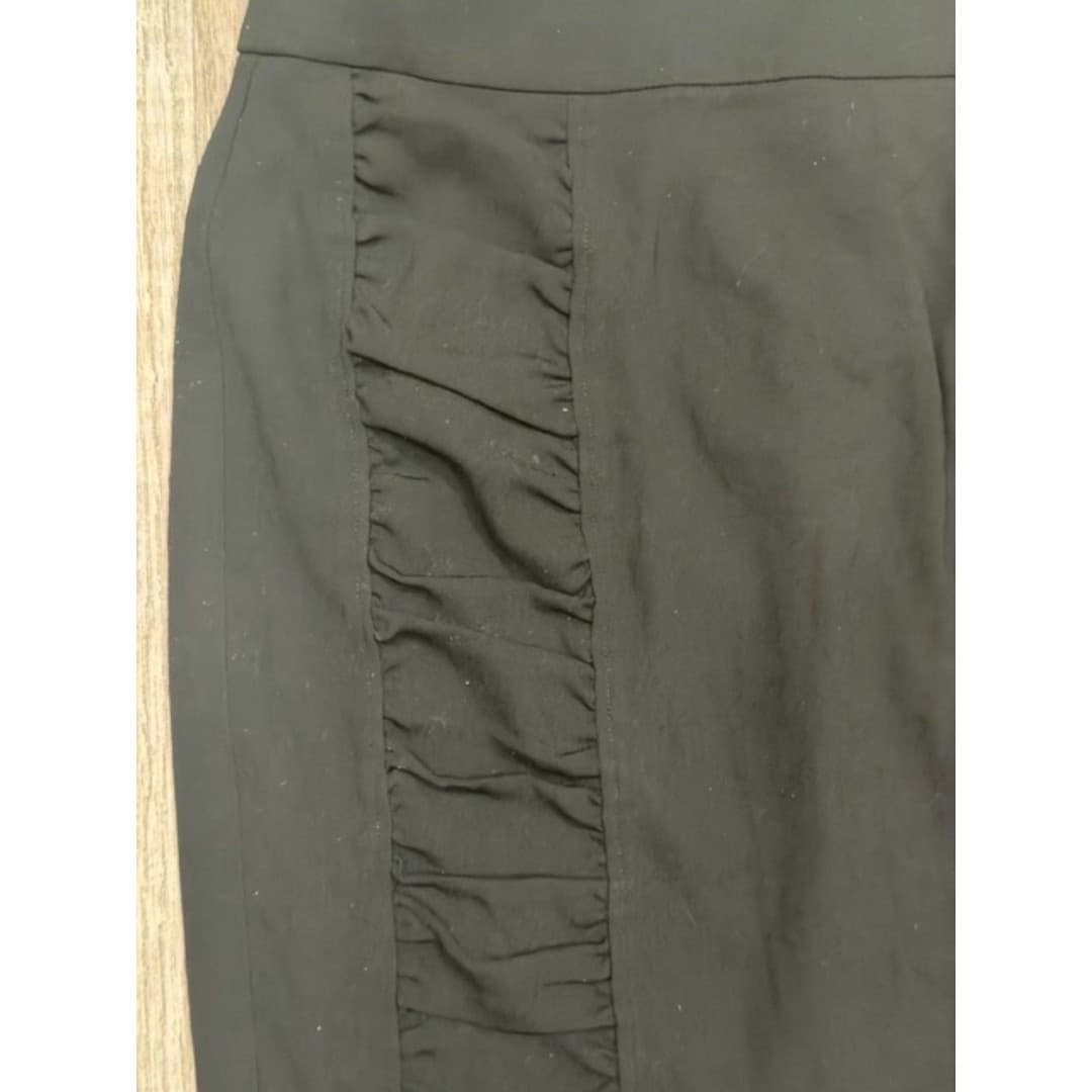 Cache Black Pencil Skirt Ruffle Panel Stretch Career Office Size (2) - Thumbnail 3