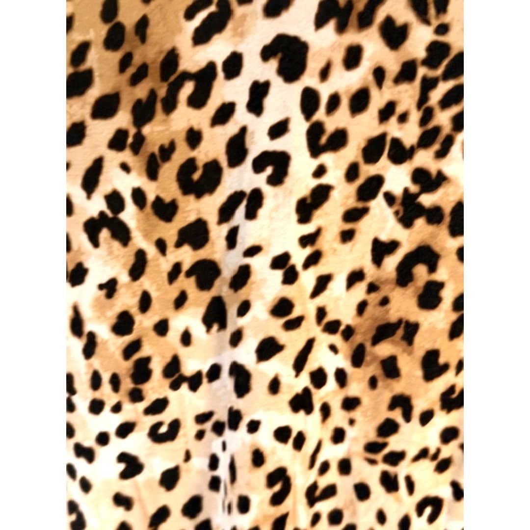 Calvin Klein Leopard Print Zip Front Blouse Top Brown Black Size XL - Thumbnail 9