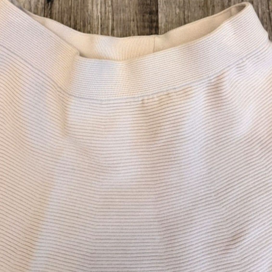 Rebecca Taylor Ribbed Knit Skirt Beige A-Line Flare XS - Thumbnail 5