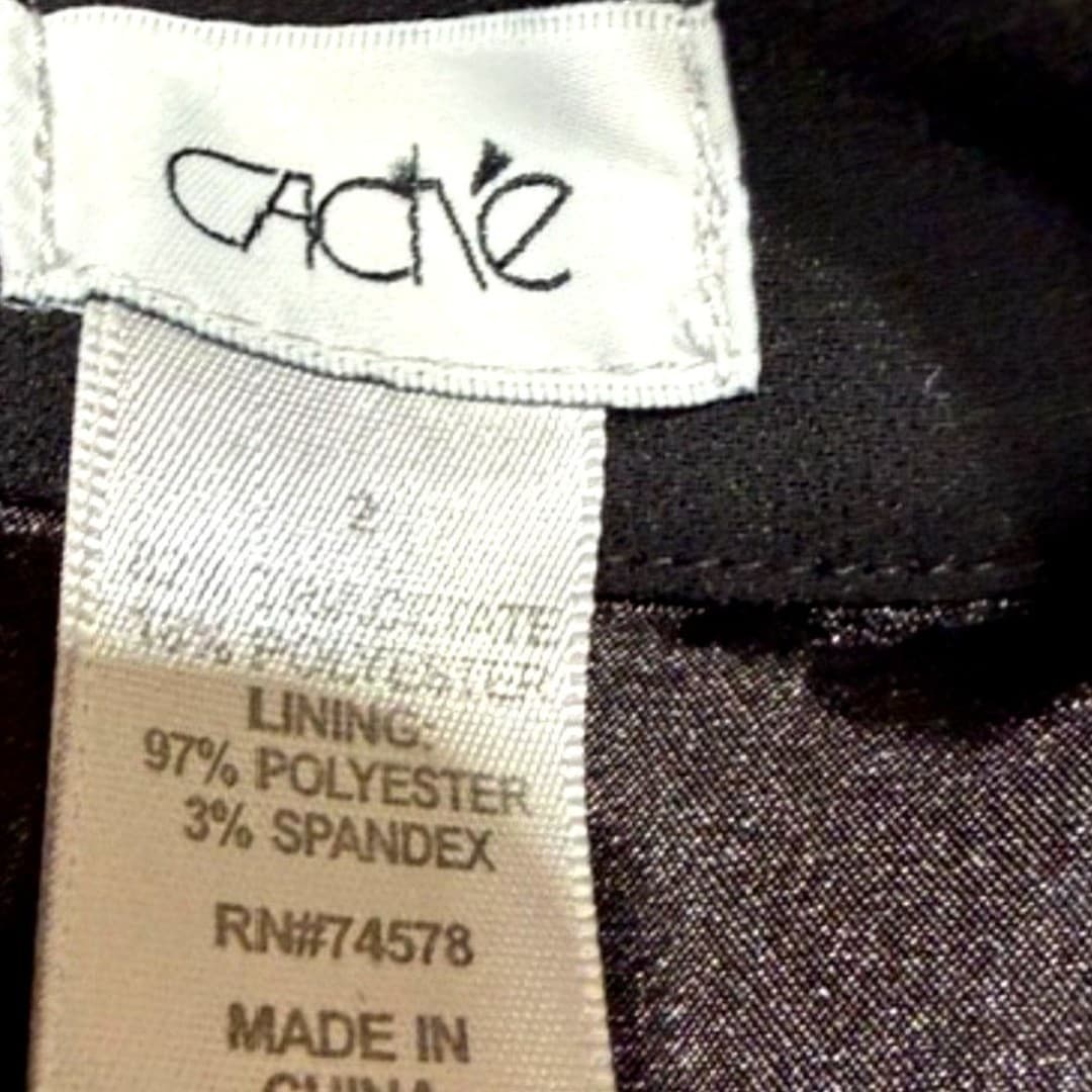 Cache Black Pencil Skirt Ruffle Panel Stretch Career Office Size (2) - Thumbnail 5