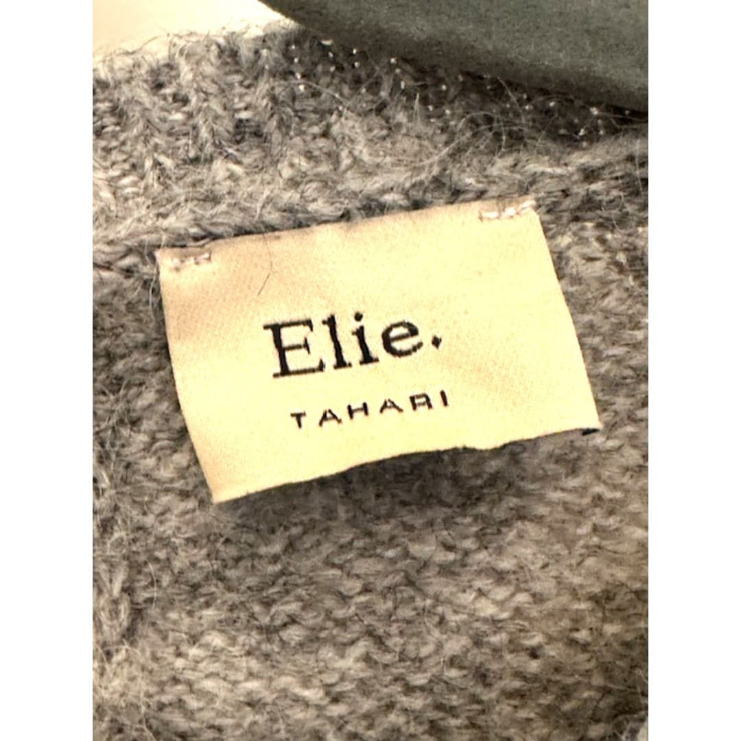 Elie Tahari Gray Knit Sweater Short Sleeve Pocket Top Size M/L - Thumbnail 6