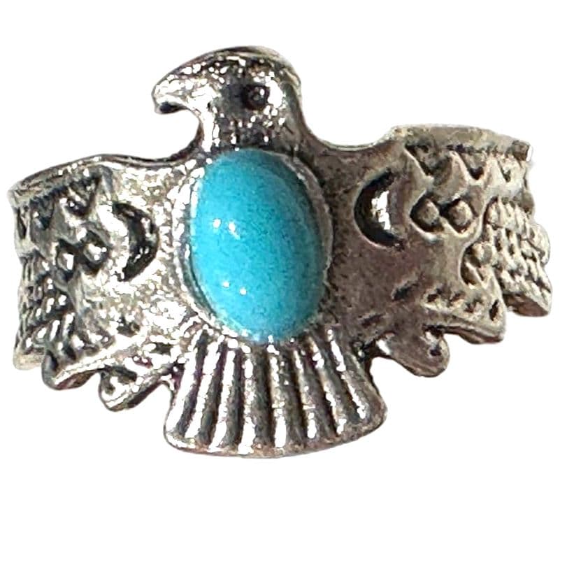 Eagle (Silver Color)Turquoise Ring - Image 1