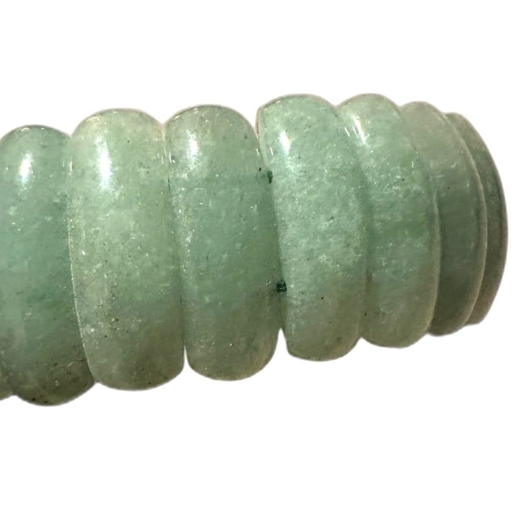 Green Jade Style Stretch Bracelet Beaded Bangle Stackable Jewelry - Thumbnail 4