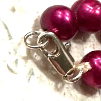 Vintage Purple Pearl Style Beaded Necklace Round Beads Statement Necklace - Thumbnail 9