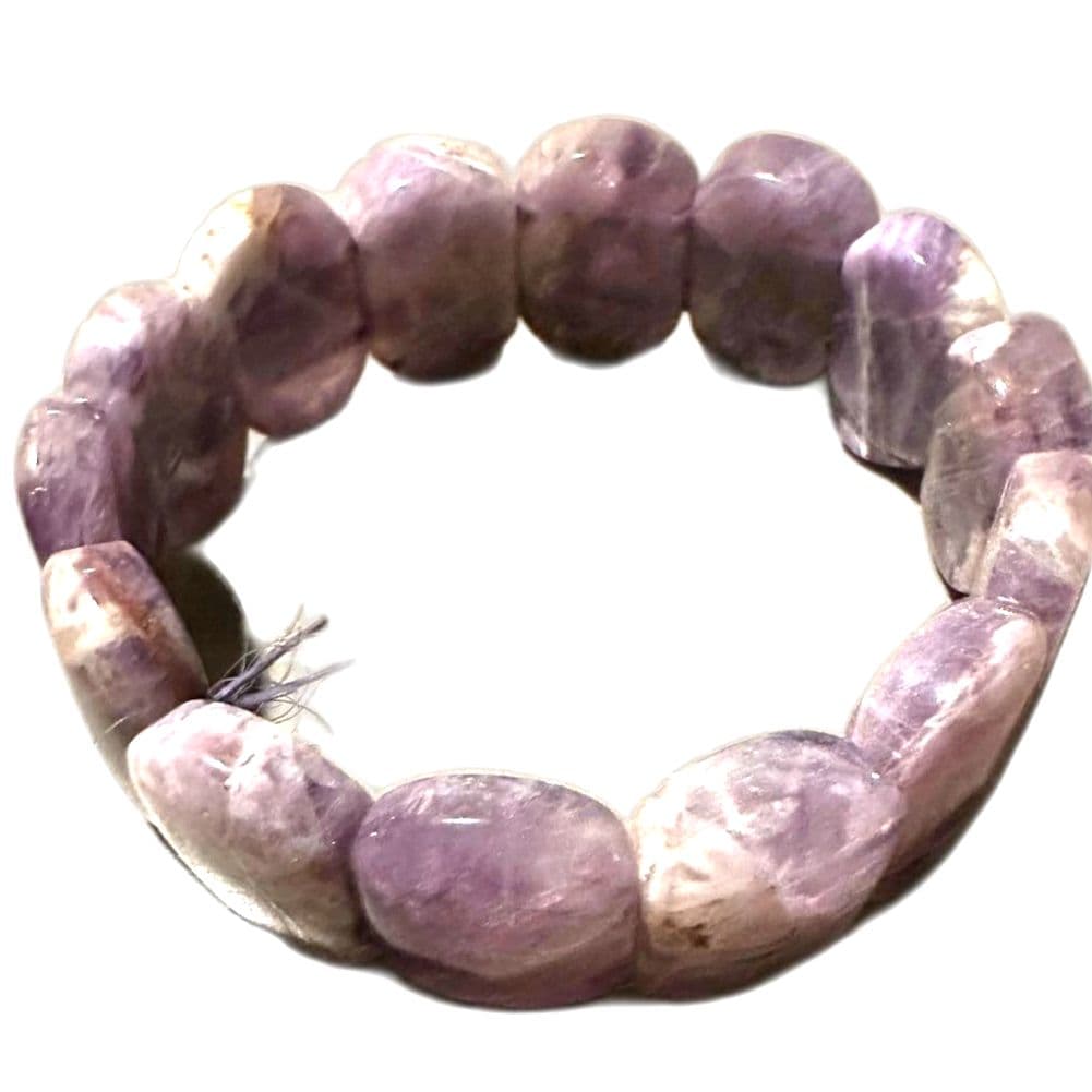 Purple Beaded Amethyst Style Stretch Bracelet Chunky Statement Jewelry - Thumbnail 4