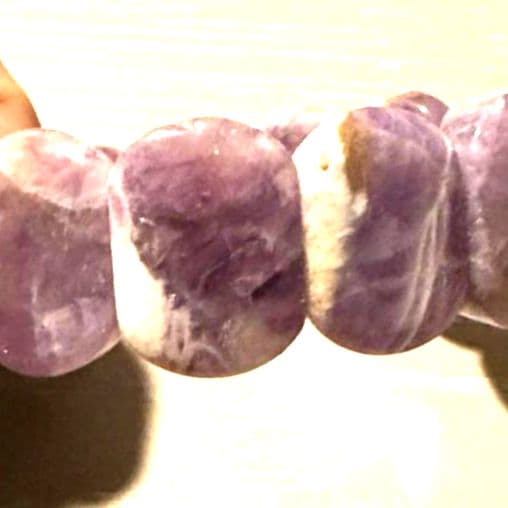 Purple Beaded Amethyst Style Stretch Bracelet Chunky Statement Jewelry - Thumbnail 5