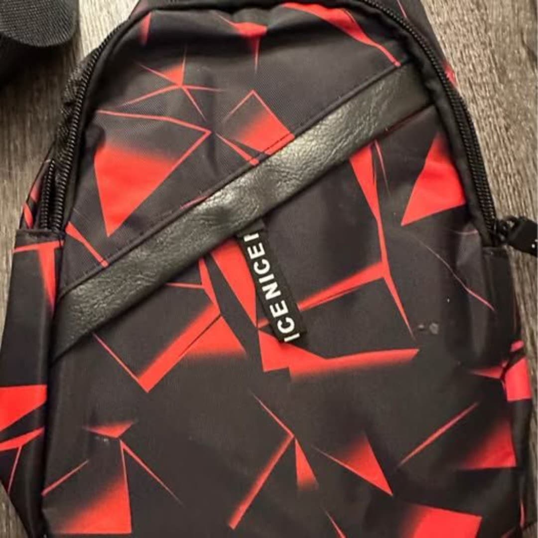 Red and Black Unisex Sling Bag - Thumbnail 7