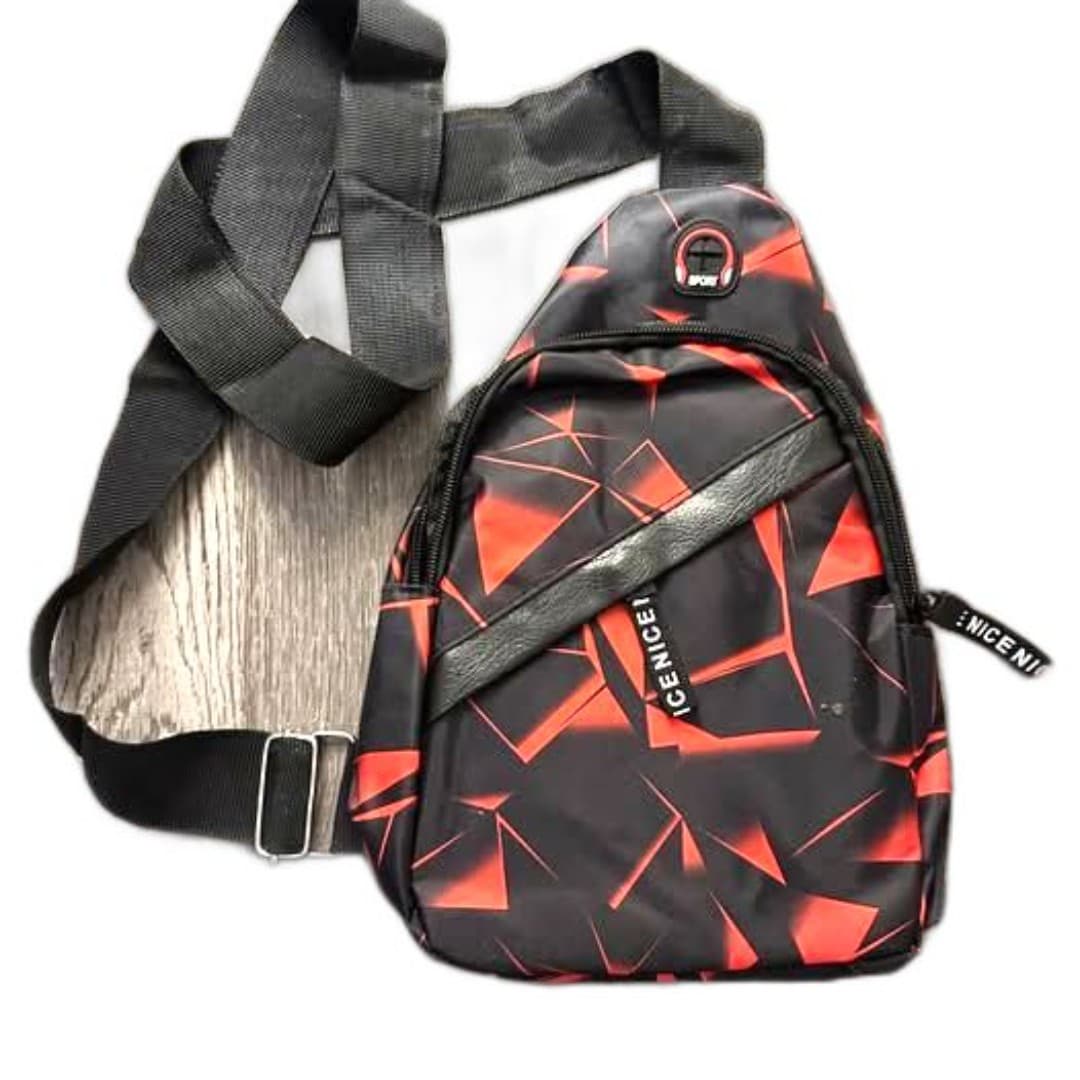 Red and Black Unisex Sling Bag - Thumbnail 2
