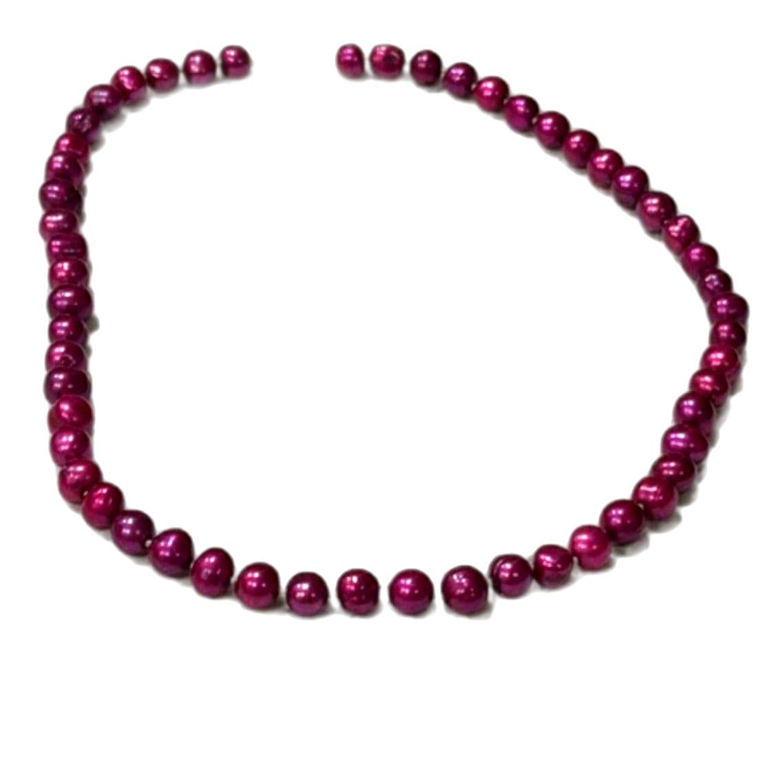Vintage Purple Pearl Style Beaded Necklace Round Beads Statement Necklace - Thumbnail 6