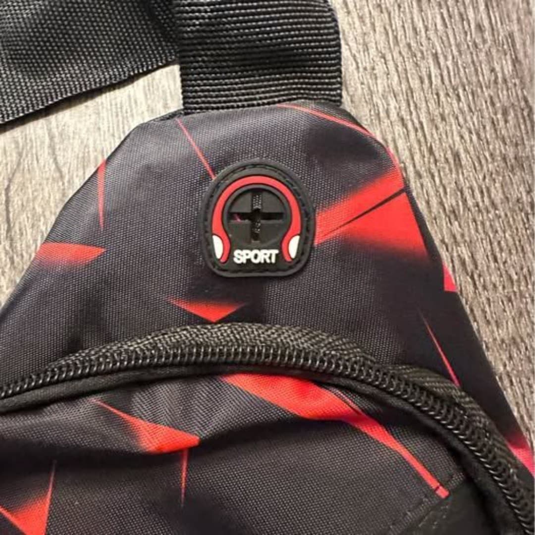 Red and Black Unisex Sling Bag - Thumbnail 5