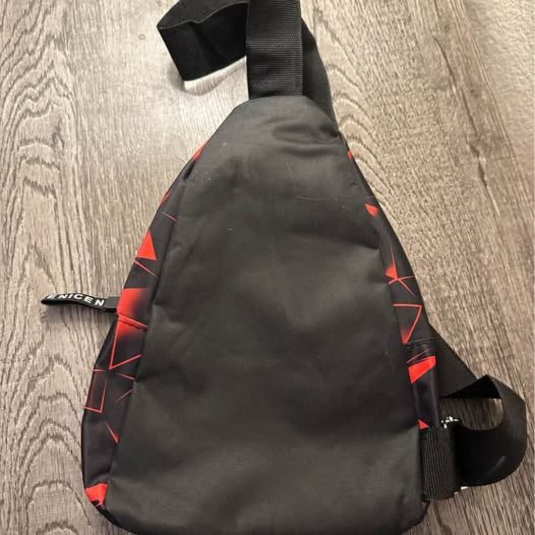 Red and Black Unisex Sling Bag - Thumbnail 8