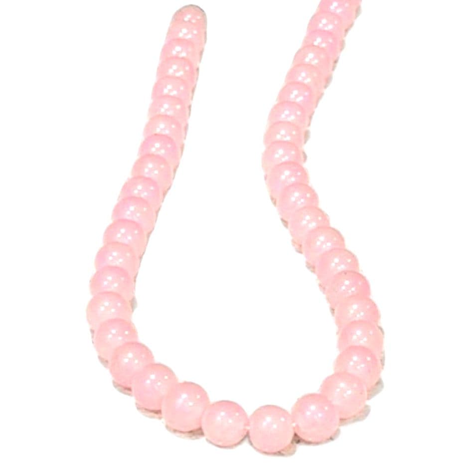 Vintage Pink Beaded Necklace Rose Quartz Style Round Beads Choker Necklace 18” - Thumbnail 7