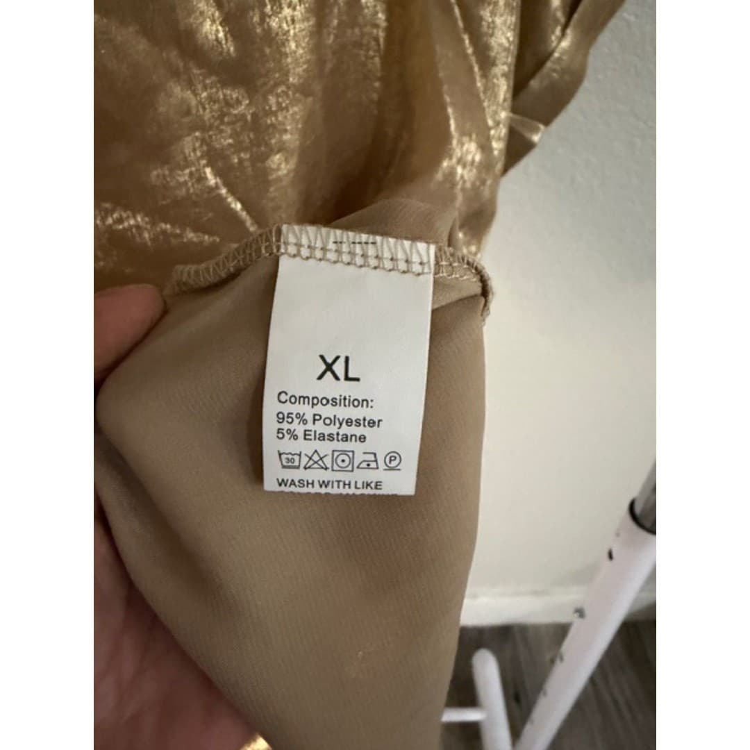 Gold Metal Color Bathwing Sleeve Shirt - Thumbnail 6