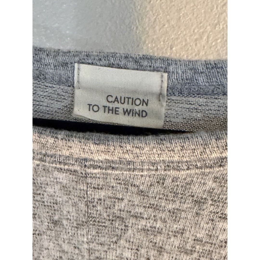 Caution to the Wind Gray Twist Front Crop Top Long Sleeve Soft Knit - Thumbnail 4