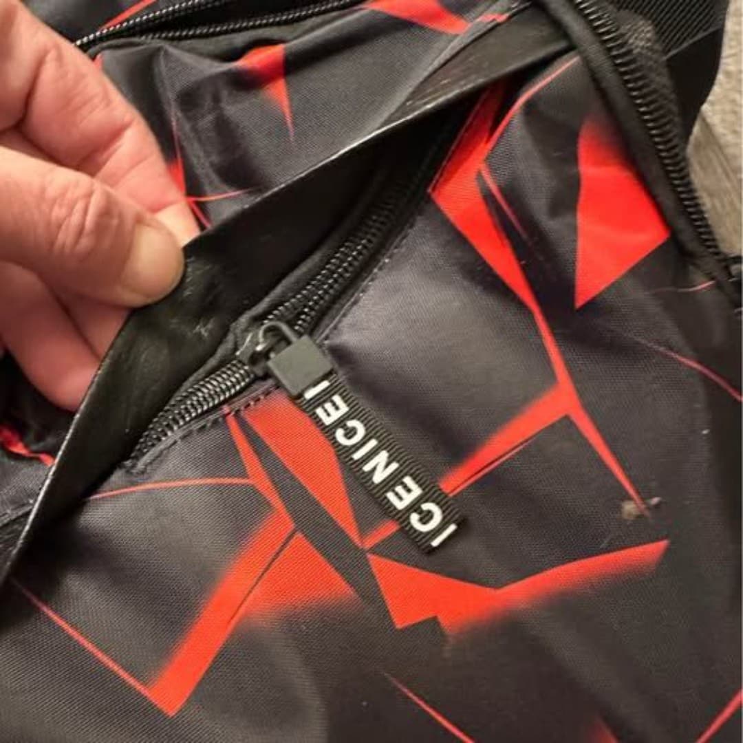 Red and Black Unisex Sling Bag - Thumbnail 3