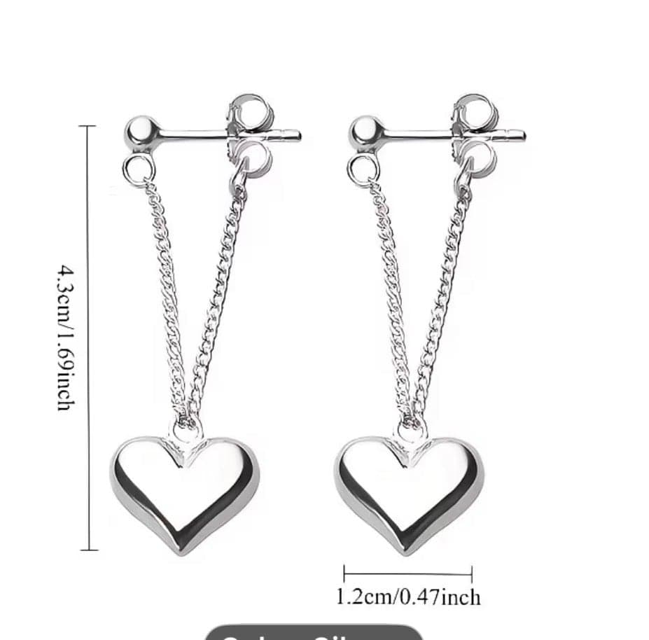 Women'S Elegant Minimalist Heart-Shaped Dangle Earrings - Thumbnail 5
